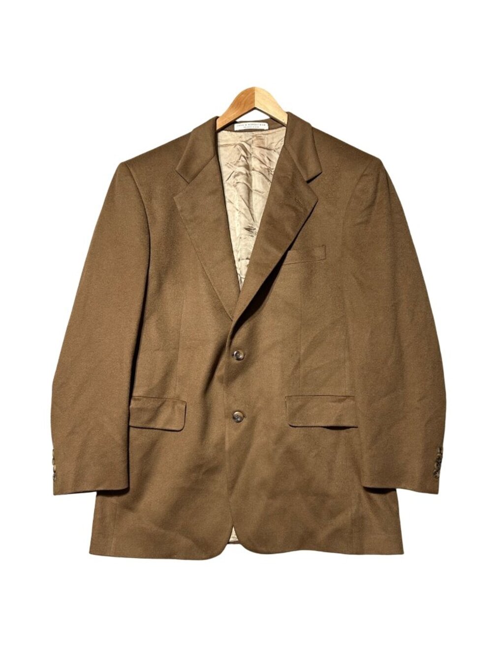 Loro Piana Mens Brown 100% Cashmere Blazer Size 42 Long Made In USA